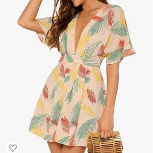 Palm print dress